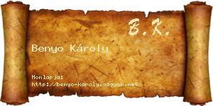 Benyo Károly névjegykártya