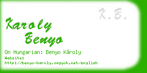 karoly benyo business card